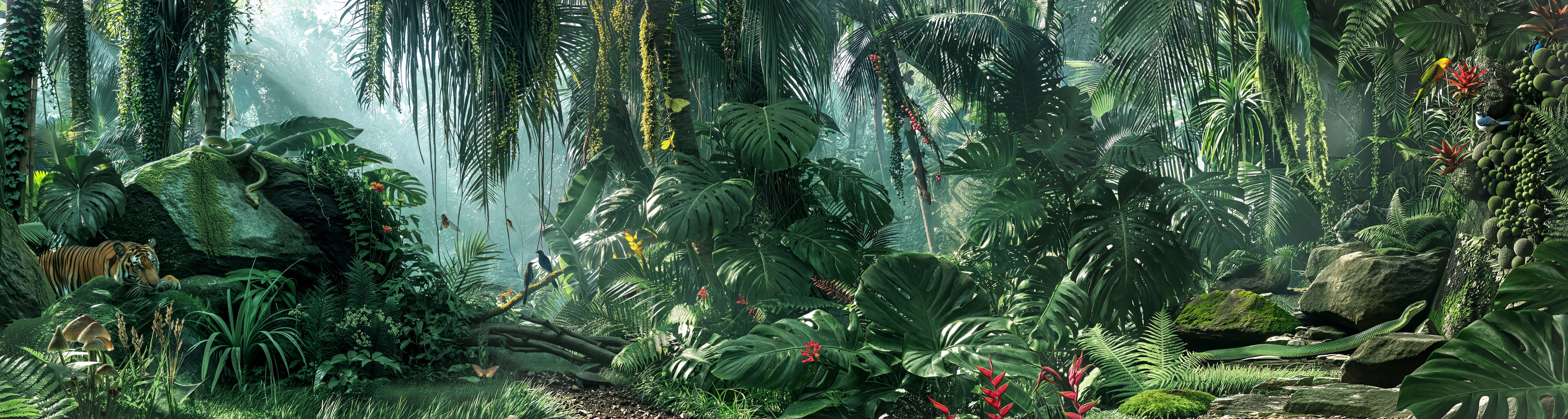 Complete panoramic AI Jungle artwork created for PlainID