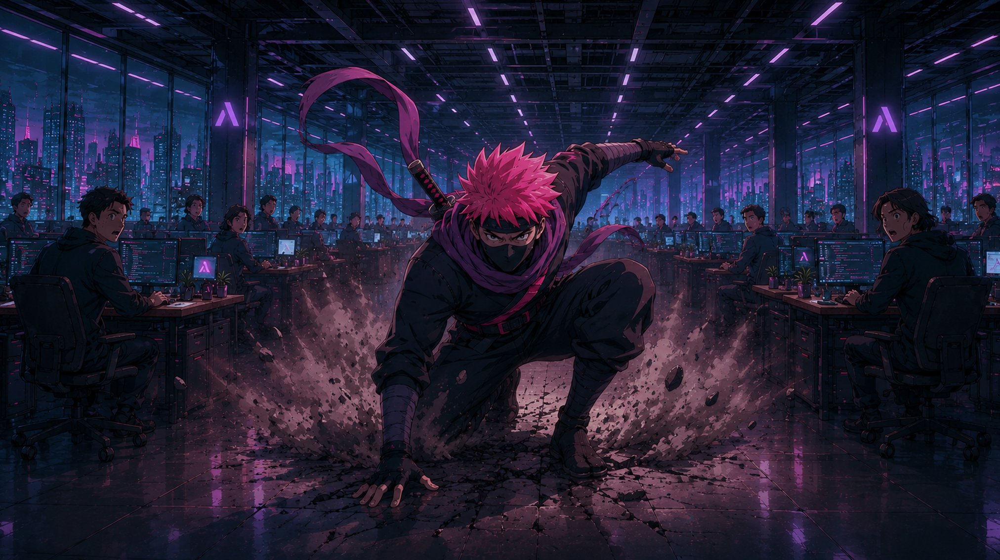 Backslash Security cyber character visual