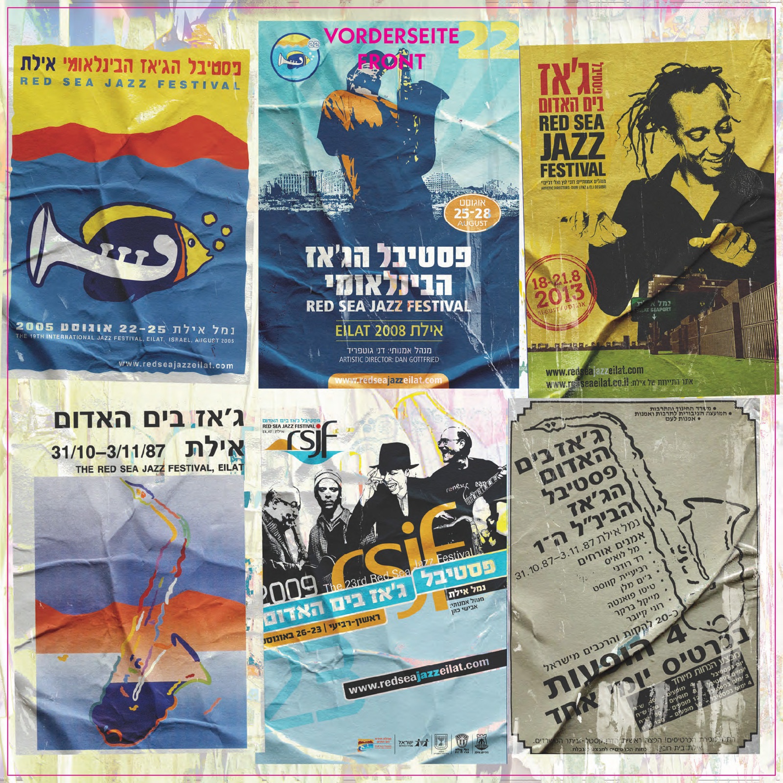 Red Sea Jazz Festival posters from the festival archive, 1987 to 2013