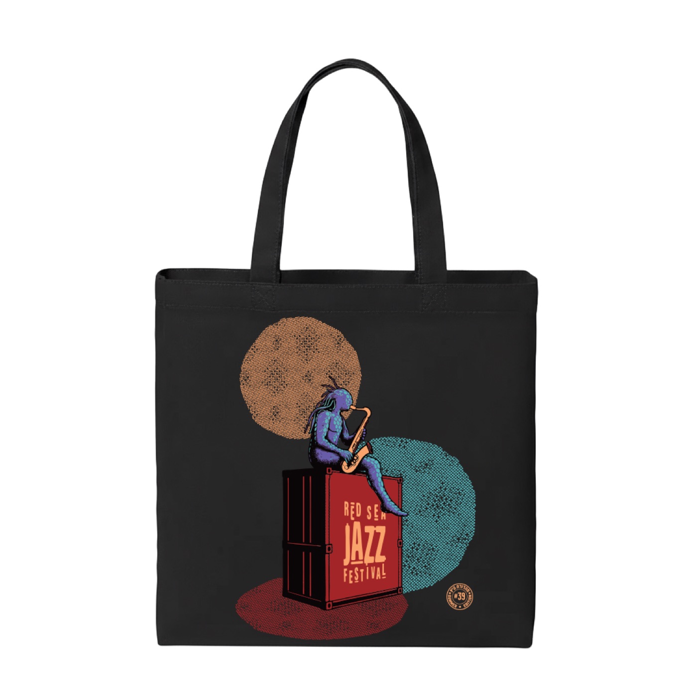 Black tote bag with the squid character