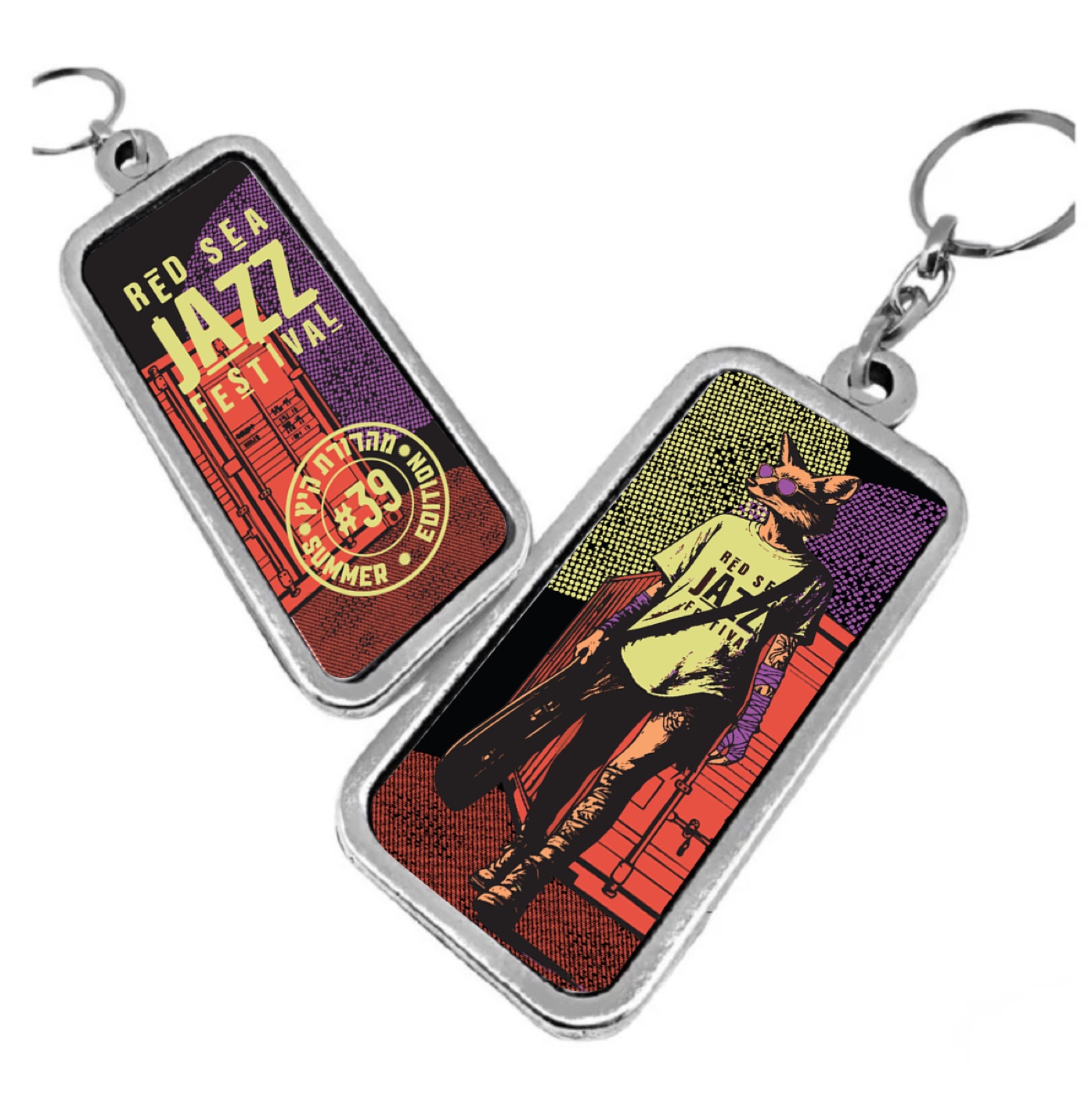 Red Sea Jazz Festival keychains with the fox character